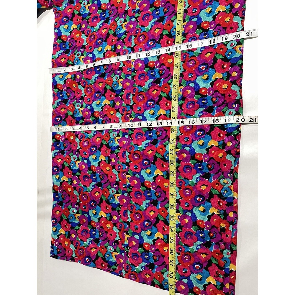 Carolyne Barton Dress Silk Floral Pink Multicolor SZ 8 ( SEE FLAWS - Picture 8 of 16